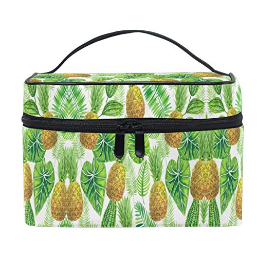 Exótico Piñas Cosméticos Bolsa Bolsa de Maquillaje Bolso Bolsa de Tren Bolsa de Transporte Portátil Cremallera Bolsa de Cepillo Organizador Grande para Mujeres