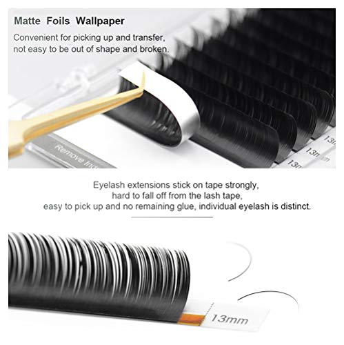 Extensión de Pestañas Individuales Clásica Natural Blando Suave Láser Eyelash Extensions Pestañas Postizas pelo a pelo (Espesor 0,15 mm C Curl Longitud 8-15 mm Mezclada)
