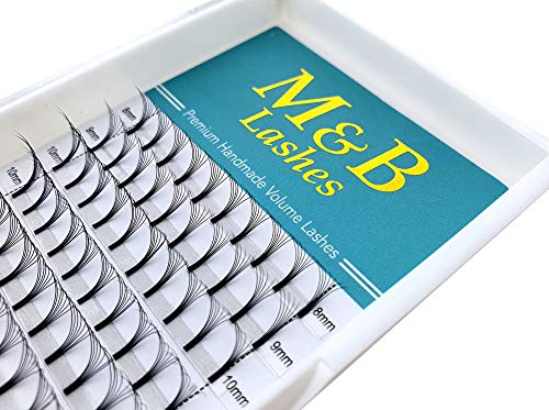 Extensiones de pestañas, pestaña 7D, pestañas de tallo largo, pestaña en forma de abanico, pestaña premade, pestaña de volumen ruso 7D fans (C Curl/Espesor 0,10 mm/Longitud 15 mm)