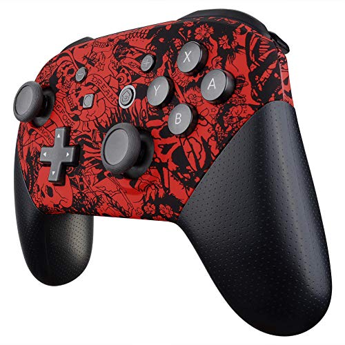 eXtremeRate Carcasa para Nintendo Switch Pro Funda delantera Placa trasera Cubierta Esmerilada Antideslizante DIY Shell de reemplazo Case para Nintendo Switch Pro-Mando NO incluido(Demonio y monstruo)