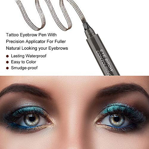 Eyebrow Pencil, Liquid Eyebrow Tattoo, Lapiz Cejas, Coloración de Cejas de 3 Colores Con Puntas Impermeable de Larga Duración Para Maquillaje Natural de Cejas
