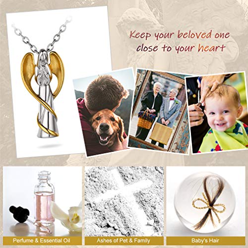 FaithHeart Textos Grabados Collar Personalizado Madre de Jesús Colgante Cristiano Acero Dorado Joyería Cremación Memorial Cenizas Aceites Perfumes Flores Secos