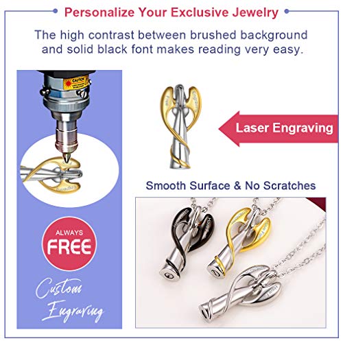 FaithHeart Textos Grabados Collar Personalizado Madre de Jesús Colgante Cristiano Acero Dorado Joyería Cremación Memorial Cenizas Aceites Perfumes Flores Secos