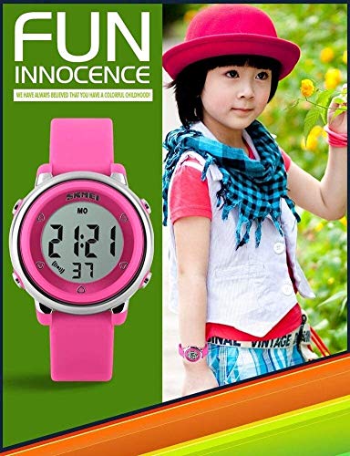 FANPING Niños Digital Deporte Reloj Resistente al Agua de los Relojes eléctricos Chico de Limpieza Kid LED Deportes al Aire Libre, los Relojes con retroiluminación LED for los niños (Color : Black)
