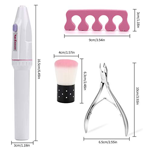 Fansport 10 Pcs Kit De Manicura Eléctrico y Pedicura Electrico Profesional,Torno Para Uñas Limas 5 En 1 Manicura Accesorios Con Brocas De Pulido Cortaúñas