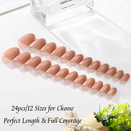 Fashband Fashion Fake Nails Pink Full Cover Acrílico Oval False Nail Daily Party Clip Press On Nails 24 piezas para mujeres y niñas