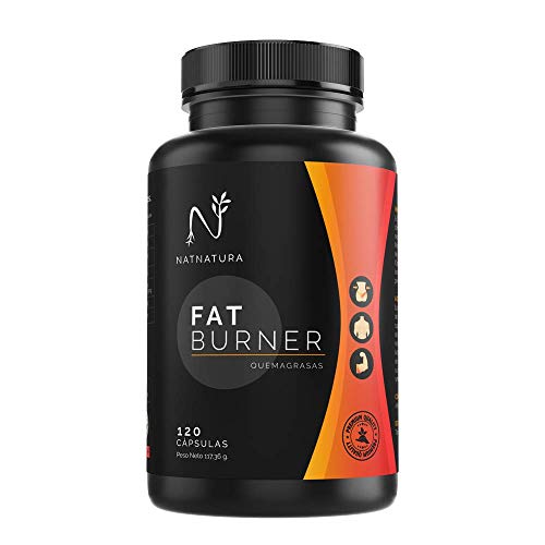 FAT BURNER Nº1. Potente quemagrasas natural alto rendimiento. Termogénico para adelgazar. Suplemento deportivo, quema grasa abdominal, supresor del apetito. 120 cápsulas vegetales alta concentración.