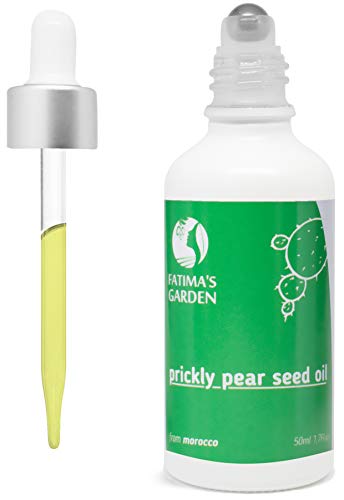 fatima' S Garden - Aceite de Semillas de Higo de barbarie, prensado en frío (, Pure, vièrge, cuerpo Hidratante Antiedad para cara, pelo, uñas, certificado 100% Bio Ecocert Europe y USA 50ml