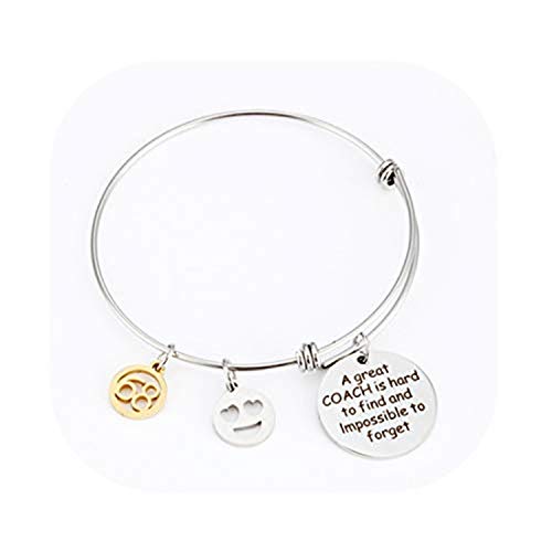 FDGJKGDHLD Pulsera de Entrenamiento, un Gran Entrenador es difícil de Encontrar e Imposible de Olvidar, Regalo para Entrenador, Regalo de Cheer Coach