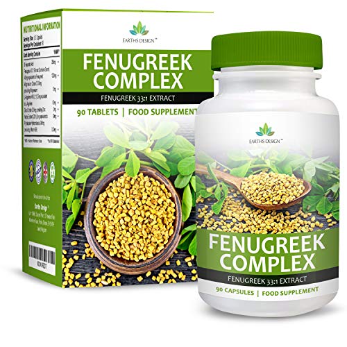 Fenogreco - Complejo con Magnesio - Zinc - L Arginina - 1320 mg - Sin Gluten, 90 Cápsulas (Suministro Para 3 Meses) de Earths Design