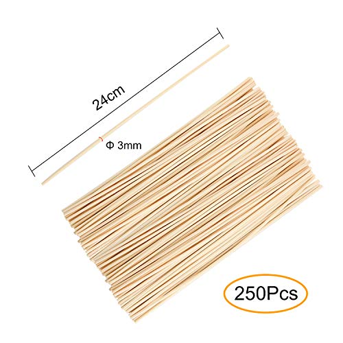 FEPITO 250 piezas Reed Diffuser Sticks Oil Aroma Diffuser Sticks Rattan Wood Ricks