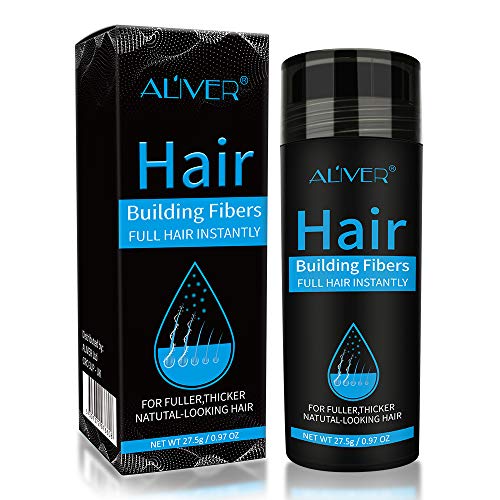 Fibras Capilares Aliver Para Cabello Debilitado Fórmula Natural Indetectable Cabello Más Grueso Y Más Lleno En 15 Segundos Oculta La Pérdida De Cabello Hombres Y Mujeres (Negro)