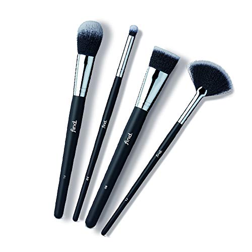 FIND - Kit esencial - Pincel para sombras, para base de maquillaje, para colorete y pincel abanico para iluminar (4 pinceles) - n.? 04, n.? 08, n.? 11, n ?12