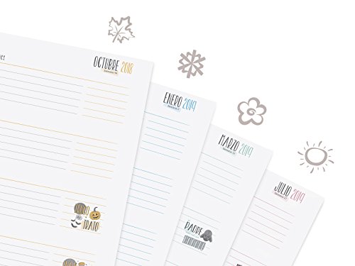 Finocam Talkual - Agenda escolar 2018-2019 1 día página español, 155 x 215 mm, rosa