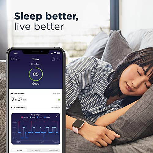 Fitbit Versa 3 - Smartwatch de salud y forma física con GPS integrado, análisis continuo de la frecuencia cardiaca, Alexa integrada y batería de +6 días