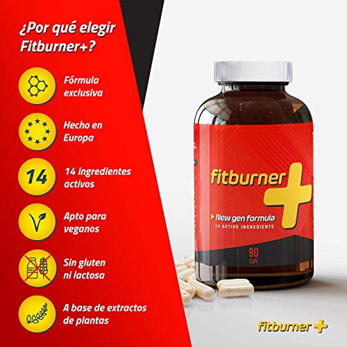 Fitburner+ | Quemagrasas Potente y Natural | Pastillas para Adelgazar Rápido | Supresor de Apetito para Perder Peso | Quemador de Grasa Abdominal | 90 Pastillas Veganas