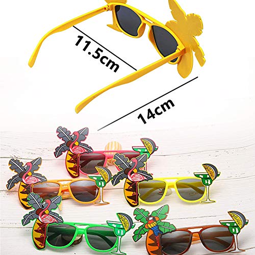Flamingo Gafas,BETOY 6 Pares Gafas para Fiesta de Disfraces Gafas de Sol de Fiesta Hawaianas para Fiestas en la Playa, Accesorios de Tiro, Actividades al Aire Libre, Fiestas Navideñas