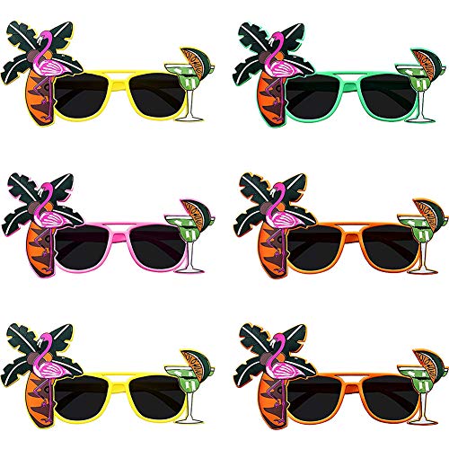 Flamingo Gafas,BETOY 6 Pares Gafas para Fiesta de Disfraces Gafas de Sol de Fiesta Hawaianas para Fiestas en la Playa, Accesorios de Tiro, Actividades al Aire Libre, Fiestas Navideñas