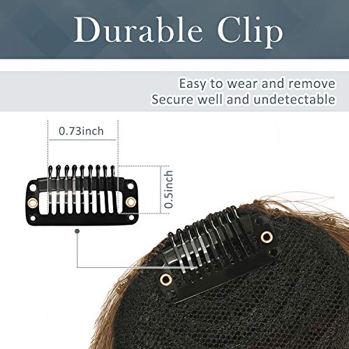 Flequillos postizos, BARSDAR 100% pelo natural humano flequillo clip en flequillo francés Flequillo limpio con patillas Clip en flequillo flequillo Cabello real para mujeres Color natural