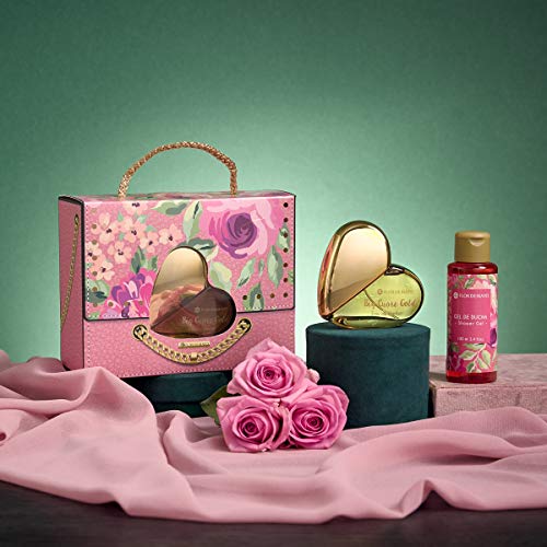 Flor de Mayo, Bolso Big Cuore, Set Regalo en Forma de Bolso con Eau de Parfum Gold Big y Crema de Manos