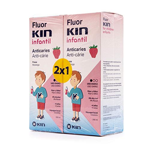 FluorKin Colutorio Infantil Anticaries Fresa 500ml + 500ml