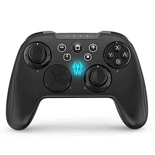Flybiz Mando Inalámbrico para Switch / PC / Android Tablet y teléfono móvil, Gamepad modular con módulos de joystick intercambiables, botones turbo programables personalizables y tecla trasera