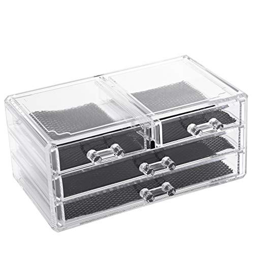 FOBUY Caja acrílica Estante de maquillajes Maquillaje Cosméticos Joyería Organizador (12 Drawers)