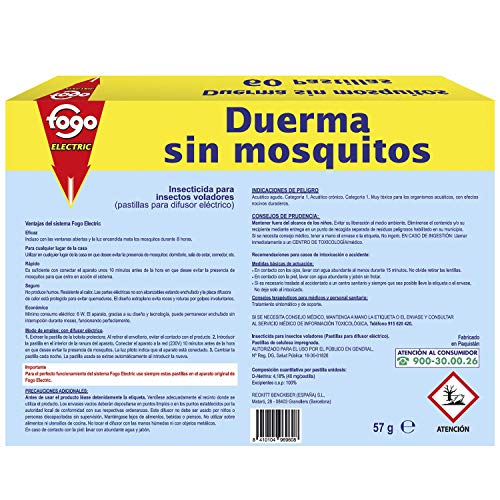 Fogo AntiMosquitos Recambios para insecticida eléctrico mata mosquitos - 60 pastillas (238818)