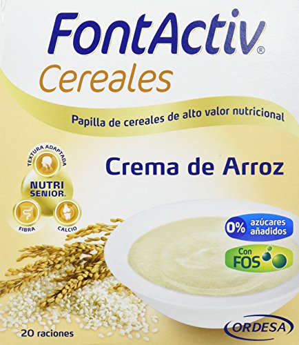Fontactiv Crema de Arroz 600grs. Papilla de cereales para adultos y mayores con regímenes astringentes
