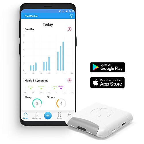 FoodMarble AIRE | Comprobador de respiración digestivo personal | Monitorea fácilmente tu salud intestinal | Rastrea y descubre la insensibilidad alimentaria | Solo dispositivo