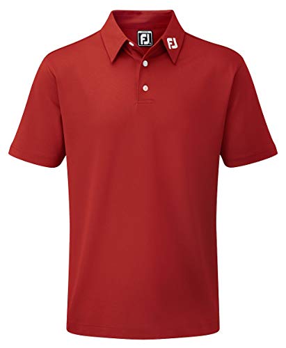Footjoy Junior Stretch Pique Solid Polo, Rojo (Rojo 000), One Size (Tamaño del Fabricante:M) para Niños