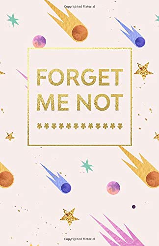 Forget Me Not: Space Rockets & Gold Lettering - Internet Password Journal/Organizer/Logbook/Keeper - Alphabetical Order 110 Pages - 5.5" x 8.5"