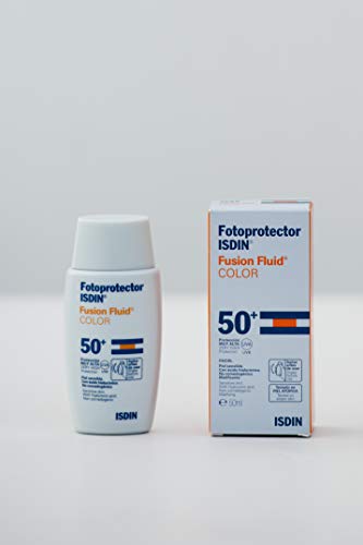 Fotoprotector ISDIN Fusion Fluid Color SPF 50+ | Protector solar facial con color | Apto para todo tipo de pieles | 50ml