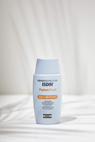 Fotoprotector ISDIN Fusion Fluid SPF 50+ - Protector solar facial, Matificante, Oil-free, No comedogenico, Apto para piel atópica, 50 ml