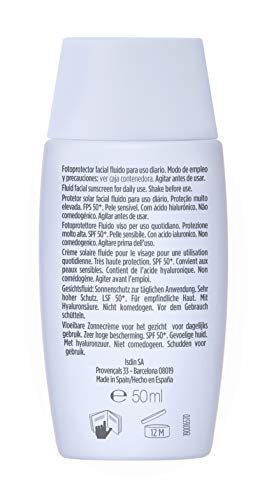 Fotoprotector ISDIN Fusion Fluid SPF 50+ - Protector solar facial, Matificante, Oil-free, No comedogenico, Apto para piel atópica, 50 ml