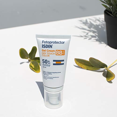 Fotoprotector ISDIN Gel Cream Dry Touch Color SPF 50+ - Protector solar facial BB Cream con toque seco y mate, 50 ml