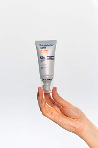 Fotoprotector ISDIN Gel Cream Dry Touch SPF 50+ - Protector solar facial con toque seco y mate, 50 ml