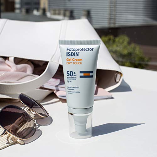 Fotoprotector ISDIN Gel Cream Dry Touch SPF 50+ - Protector solar facial con toque seco y mate, 50 ml