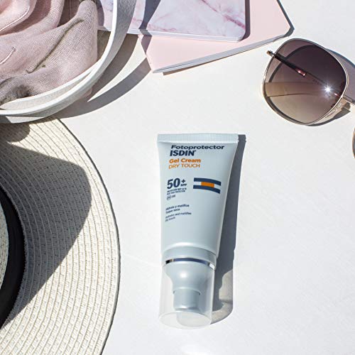 Fotoprotector ISDIN Gel Cream Dry Touch SPF 50+ - Protector solar facial con toque seco y mate, 50 ml