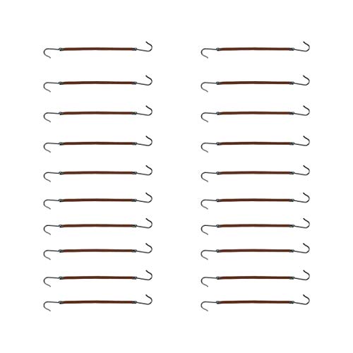 Frcolor 20pcs ganchos de cola de caballo elásticos corbata, banda trenzas gomas por ragazze peinado (Caffè)