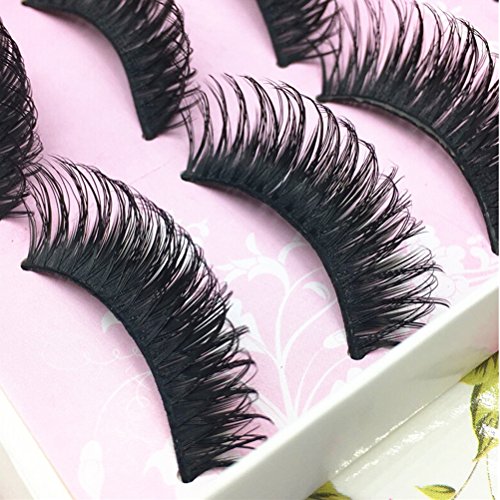 Frcolor - 5 pares de pestañas postizas, suaves, naturales, muy largas y gruesas
