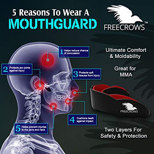 Freecrows - Vendas de Mano para Artes Marciales Mixtas y Protector bucal para Artes Marciales Mixtas (2 Unidades)