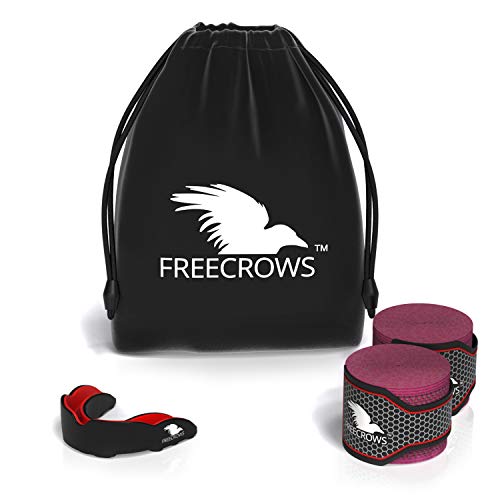Freecrows - Vendas de Mano para Artes Marciales Mixtas y Protector bucal para Artes Marciales Mixtas (2 Unidades)