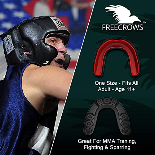 Freecrows - Vendas de Mano para Artes Marciales Mixtas y Protector bucal para Artes Marciales Mixtas (2 Unidades)