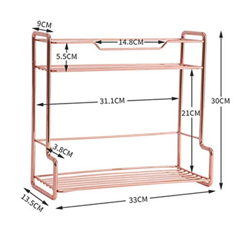 FREEDROM Línea Gruesa De Oro Rosa L Estante Estante Doble Estante De Cocina Estante Estante De Almacenamiento Grande