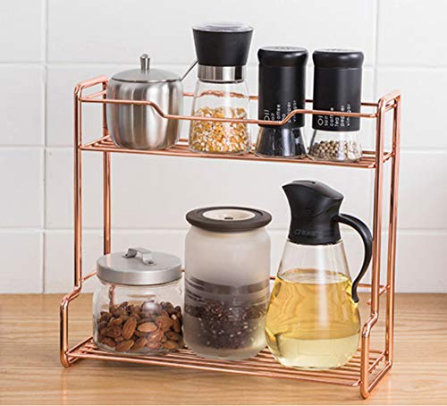 FREEDROM Línea Gruesa De Oro Rosa L Estante Estante Doble Estante De Cocina Estante Estante De Almacenamiento Grande