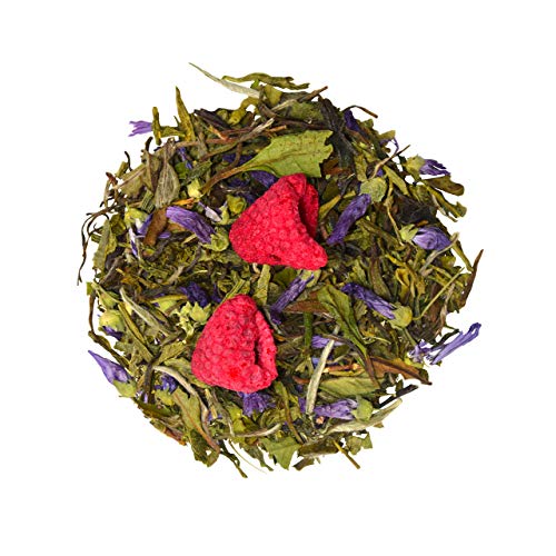 "From Paris with Love" Té Verde Orgánico sabor Violeta y Frambuesa, Bolsa A Granel 100 Gramos - alveus Premium Teas