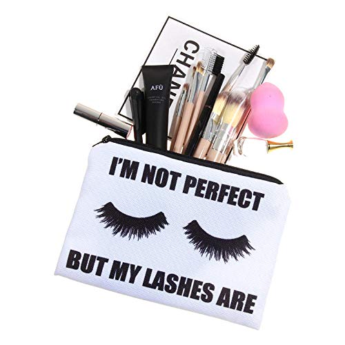 FRTU Neceser de Viaje Bolso de Maquillaje portátil de Almacenamiento de múltiples Funciones Bolsa de lápiz de Cejas Bolsa de cosméticos de Viaje con Cremallera Impermeable Bolsa Blanca