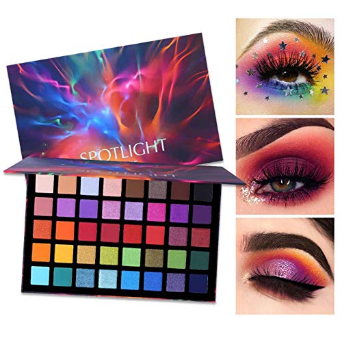 FSGD 40 Colores Spotlight Eyeshadow Palette, Multi-Reflective Shimmer Glitter Professional Eye Shadow Matte Shimmer Makeup Sombra de Ojos en Polvo de Colores Altamente pigmentados