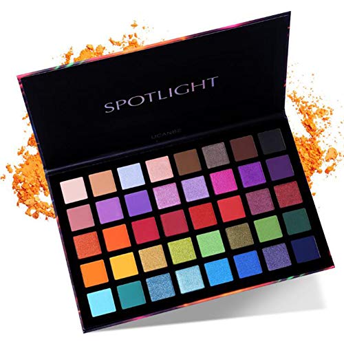FSGD 40 Colores Spotlight Eyeshadow Palette, Multi-Reflective Shimmer Glitter Professional Eye Shadow Matte Shimmer Makeup Sombra de Ojos en Polvo de Colores Altamente pigmentados
